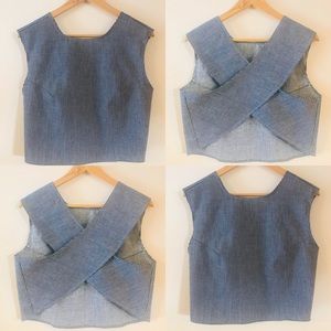Crop top cross back